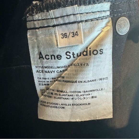 Acne Studios Ace Jean in Navy Cash Denim - Picture 9 of 9
